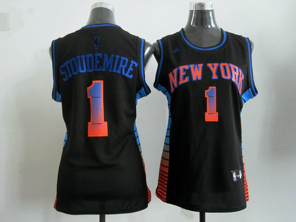 2017 Women NBA New York Knicks #1 Stoudemire black jerseys->nfl patch->Sports Accessory